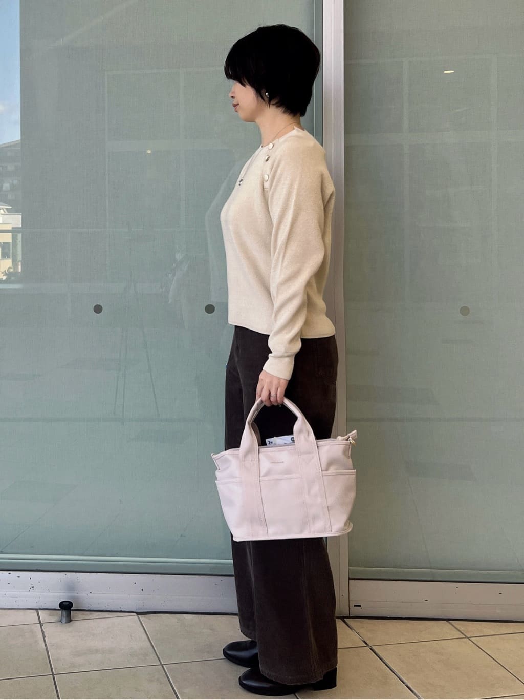 yo-koさんの「OPAQUE.CLIP｜ボタンデザインラメニット【洗濯機OK】」を使ったコーディネート