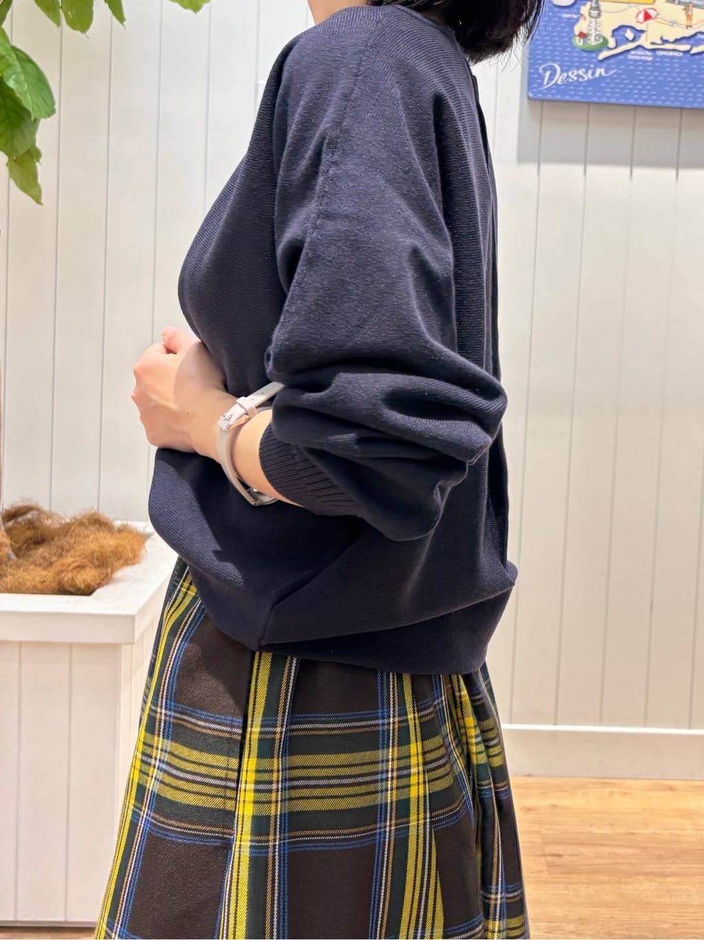 OKADAさんの「Dessin｜【洗える】ウールブレンド後ろボタンニット」を使ったコーディネート