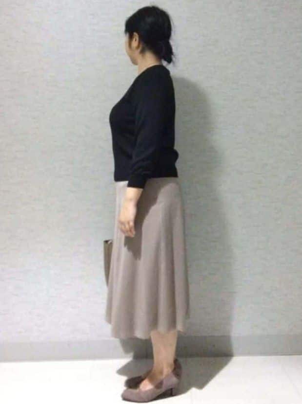 sakoさんの「Reflect｜【通勤】スエードライクフレアスカート」を使ったコーディネート