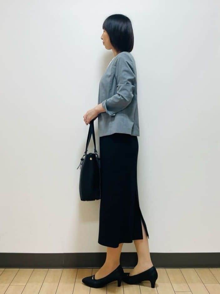 Riiさんの「Reflect｜【洗える／セットアップ可】ノーカラージャケット」を使ったコーディネート