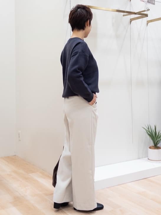 シュウコさんの「grove｜【洗える/あったか】美シルエットなマリンワイドパンツ」を使ったコーディネート