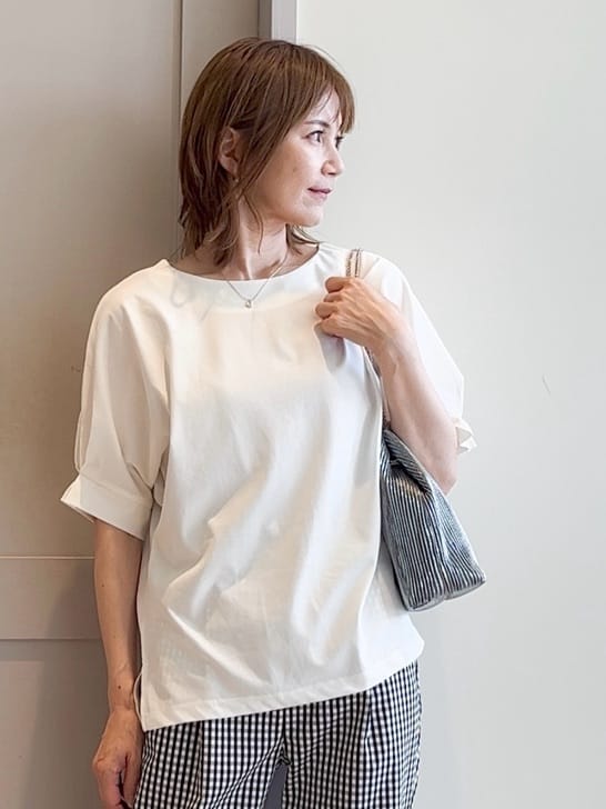 yamakoさんの「grove｜【冷感】サマーハイパーストレッチテーパードパンツ」を使ったコーディネート