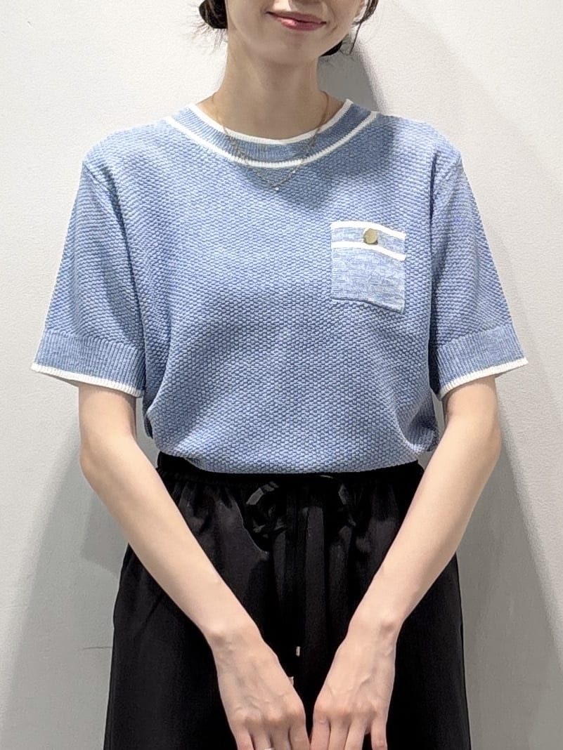 ぶまりんさんの「OPAQUE.CLIP｜ツイードライクポケット付きニット【洗濯機洗い可／抗ピル】」を使ったコーディネート