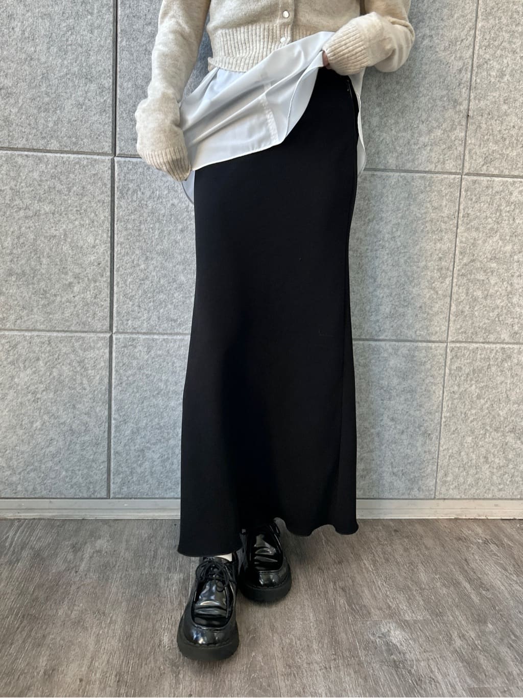 harunaさんの「CODE A｜M cloudy puff cardigan」を使ったコーディネート