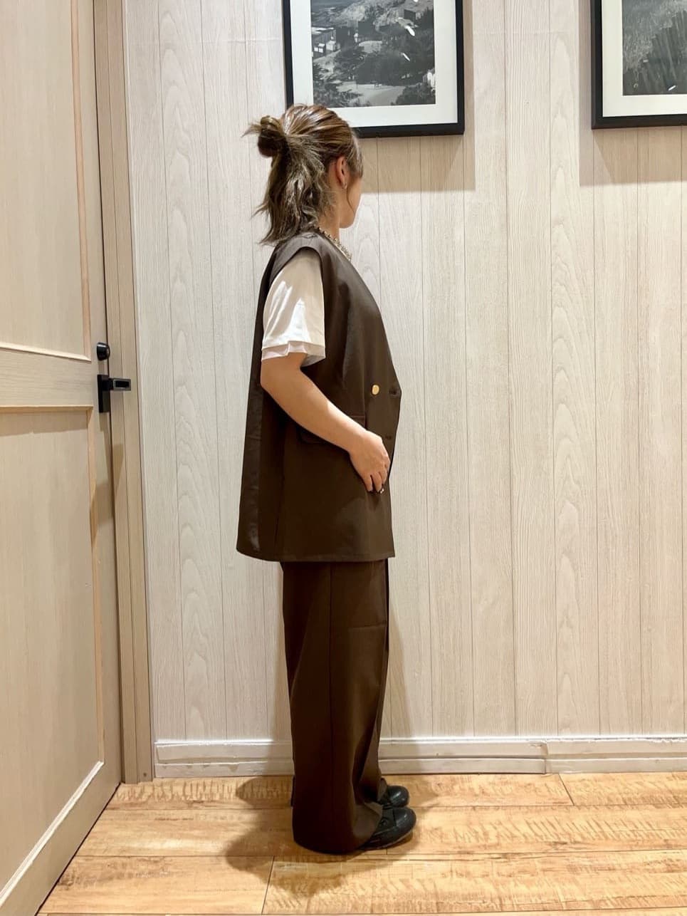 ﾕｲさんの「SHOO･LA･RUE｜【S-LL/セットアップ可/洗濯後しわになりにくい】ダブルベスト」を使ったコーディネート