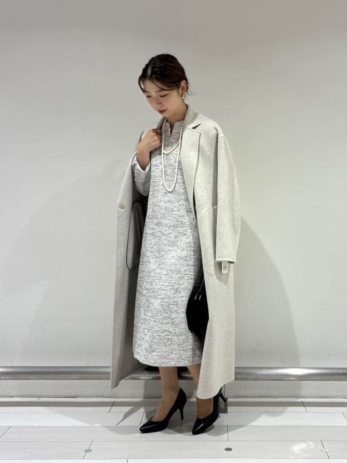Rinさんの「UNTITLED｜【洗える/ストレッチ】ツイードジャージワンピース」を使ったコーディネート