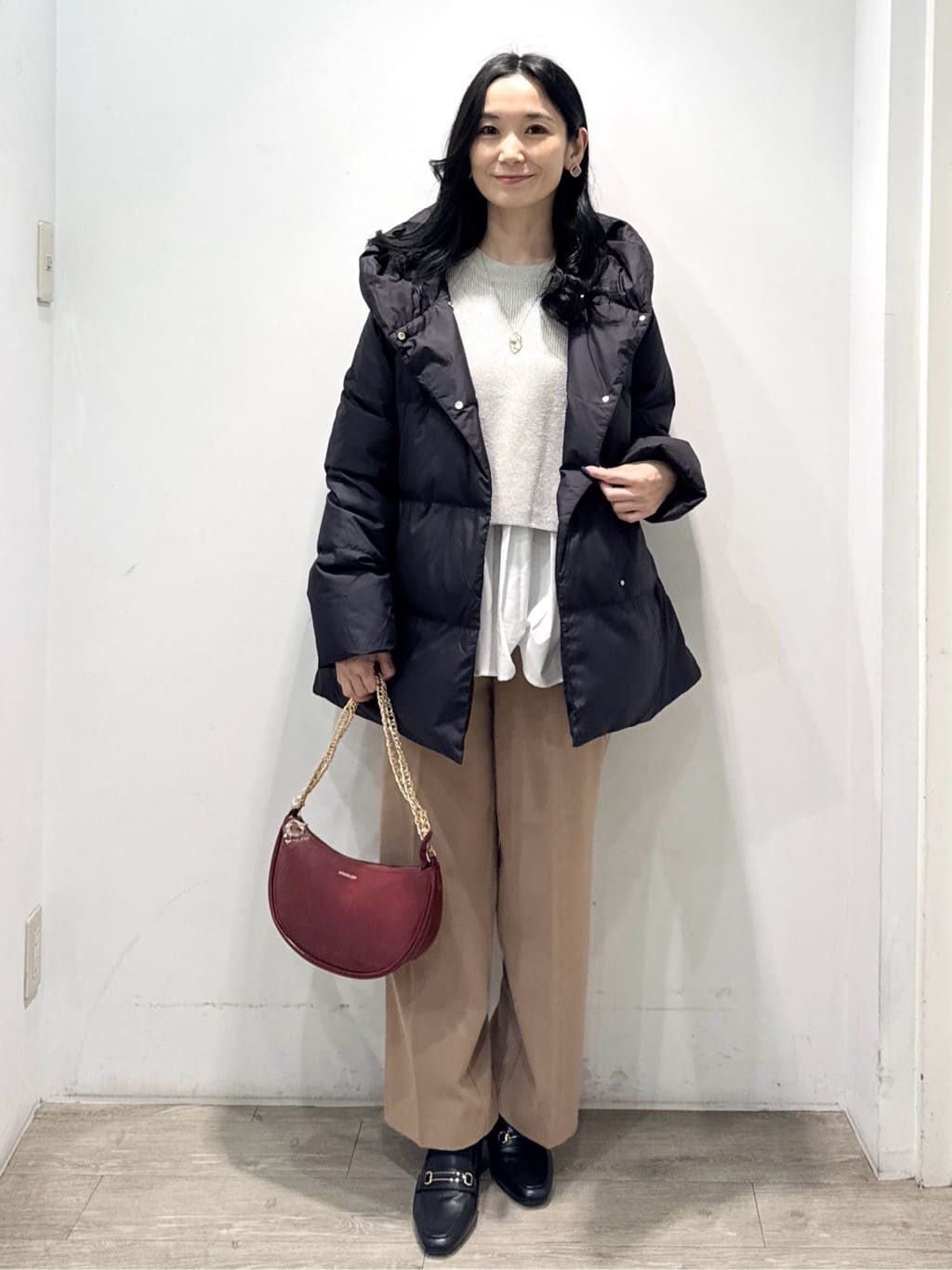 yuicciさんの「OPAQUE.CLIP｜ウォームタッチ イージーワイドパンツ【洗濯機洗OK／ストレッチ】≪SS～LL≫」を使ったコーディネート