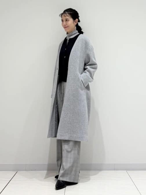 kayoさんの「INDIVI｜【軽量／ウール混】ライトフォルム ロングコート」を使ったコーディネート