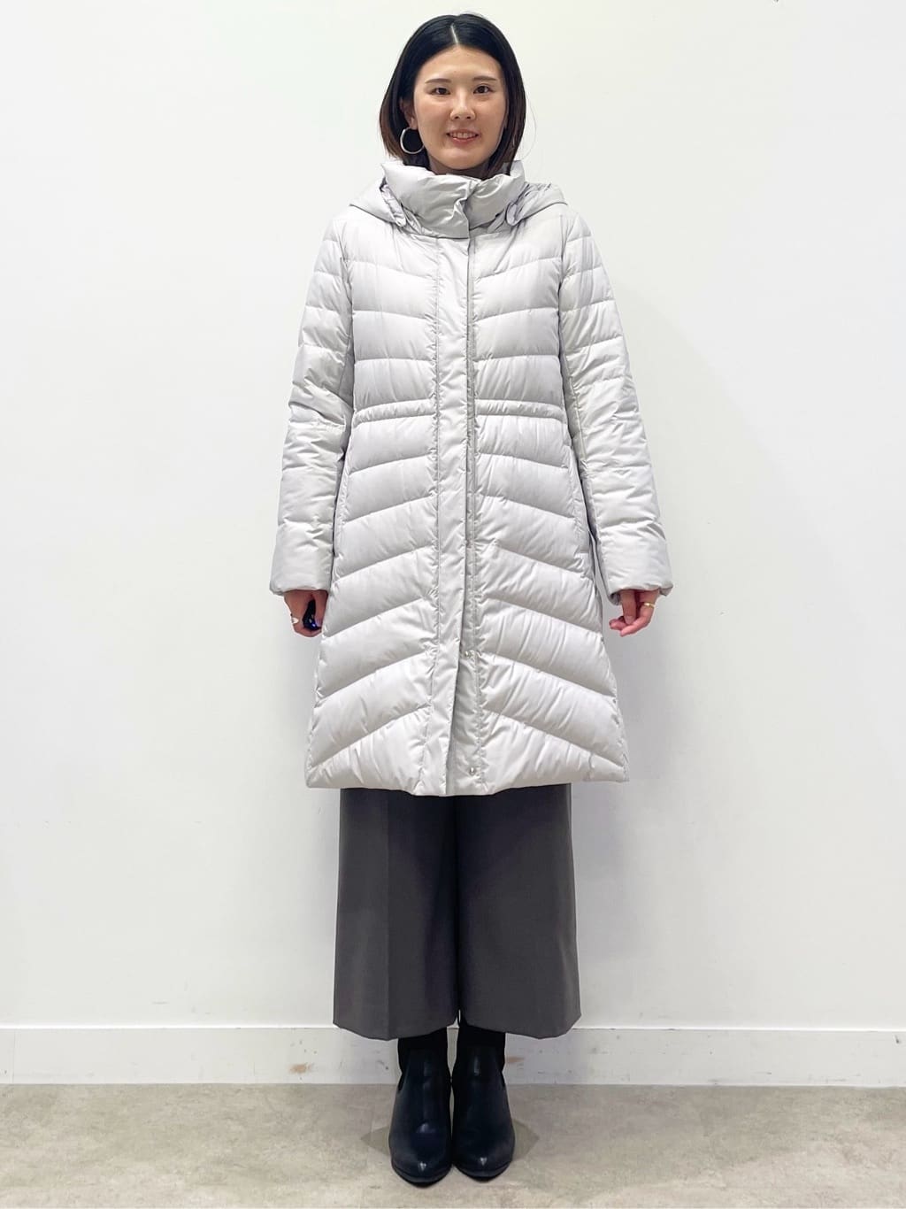 あやたかさんの「Reflect｜【SS-4Lサイズ／ウエスト調整可】フーデッドロングダウンコート」を使ったコーディネート