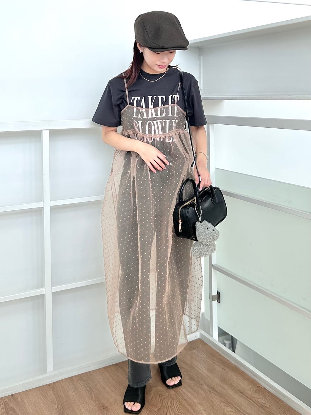 RINAさんの「OPAQUE.CLIP｜ロゴプリントTシャツ【洗濯機洗い可】」を使ったコーディネート