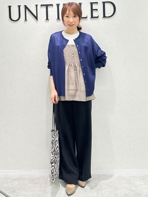 Miwaさんの「UNTITLED｜【コットン100/洗える/Tシャツ】シャーリングドッキングペプラム」を使ったコーディネート