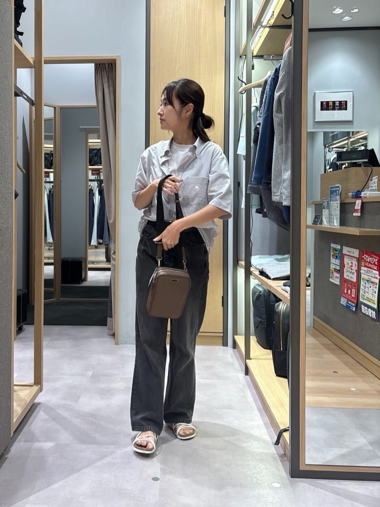 よぴさんの「TAKEO KIKUCHI｜【COOL CITY WEAR】ストライプジャージ ボタンダウンシャツ /接触冷感」を使ったコーディネート