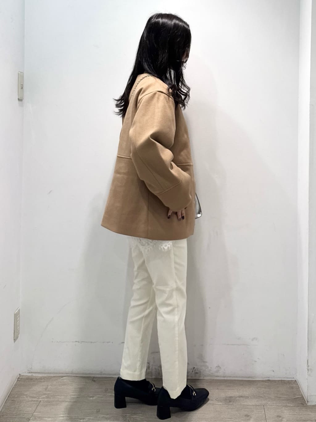 yuicciさんの「OPAQUE.CLIP｜ウールライクメルトンノーカラーコート【洗濯機洗い可】」を使ったコーディネート