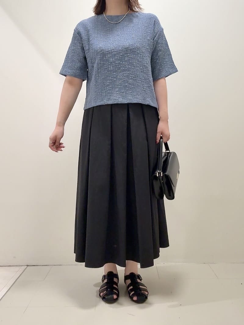 YUIさんの「UNTITLED｜【五分袖/ジャージトップス】スラブカールマイヤープルオーバー」を使ったコーディネート