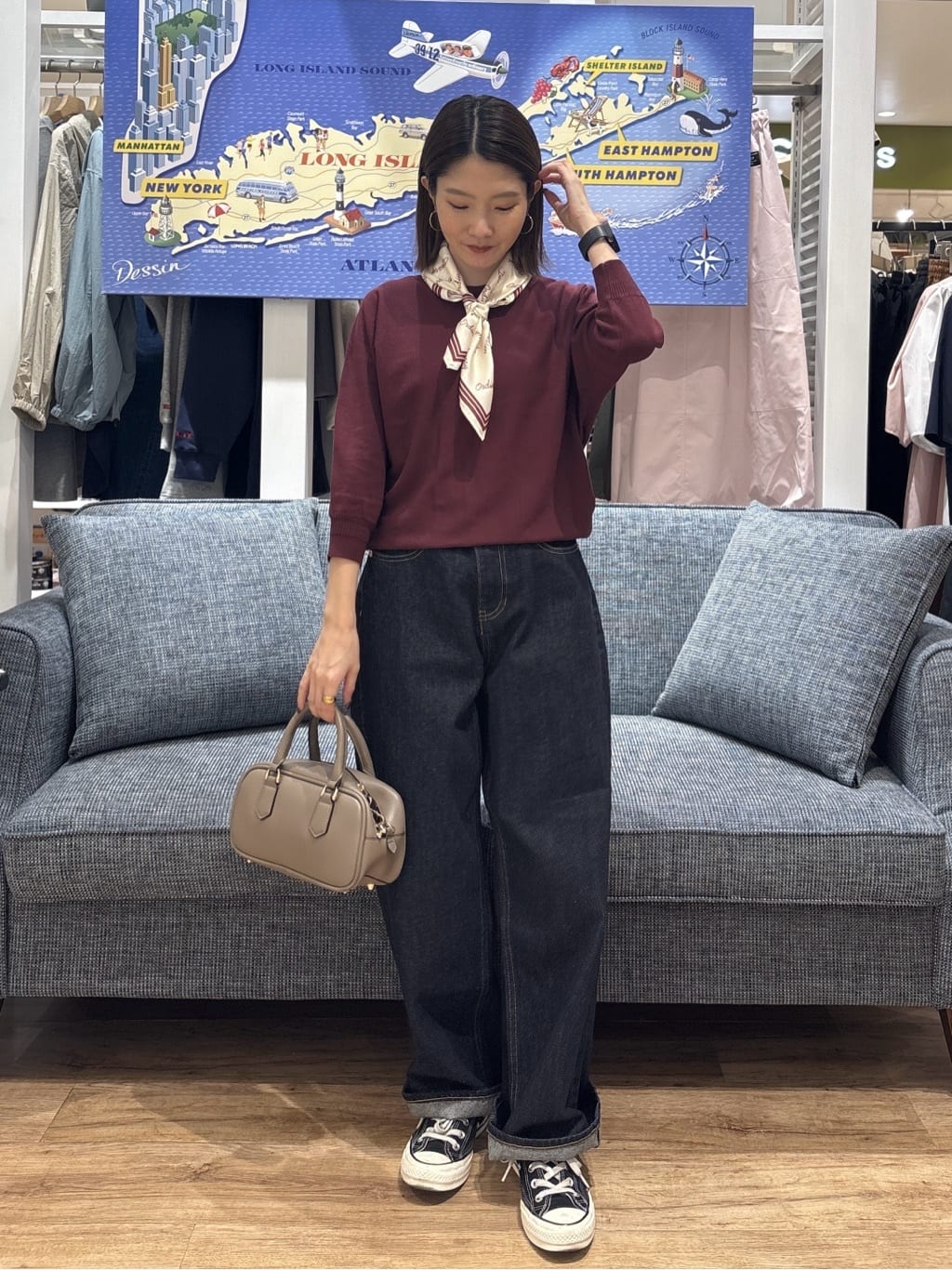 risaさんの「Dessin｜【洗える】後ろボタンニットプルオーバー七分袖」を使ったコーディネート