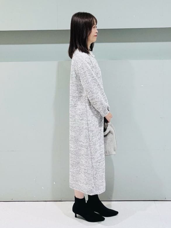 makiさんの「UNTITLED｜【洗える/ストレッチ】ツイードジャージワンピース」を使ったコーディネート