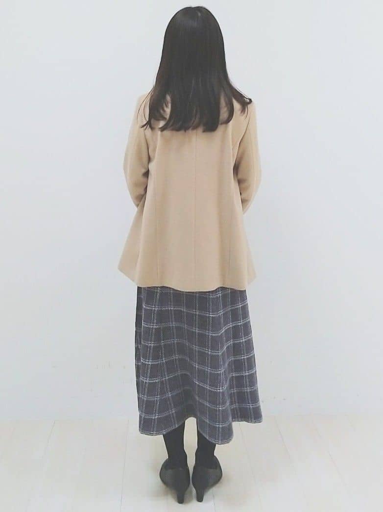 SANAさんの「Reflect｜【SS-4Lサイズ／衿が顔に当たらない◎】スタンドネックミドルコート」を使ったコーディネート