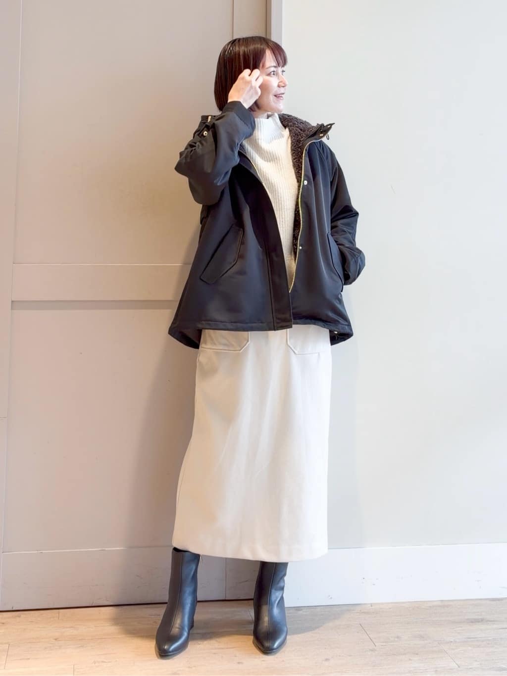 yamakoさんの「grove｜【名品アウター/3WAY・はっ水】ボアライナー付マウンテンパーカ」を使ったコーディネート