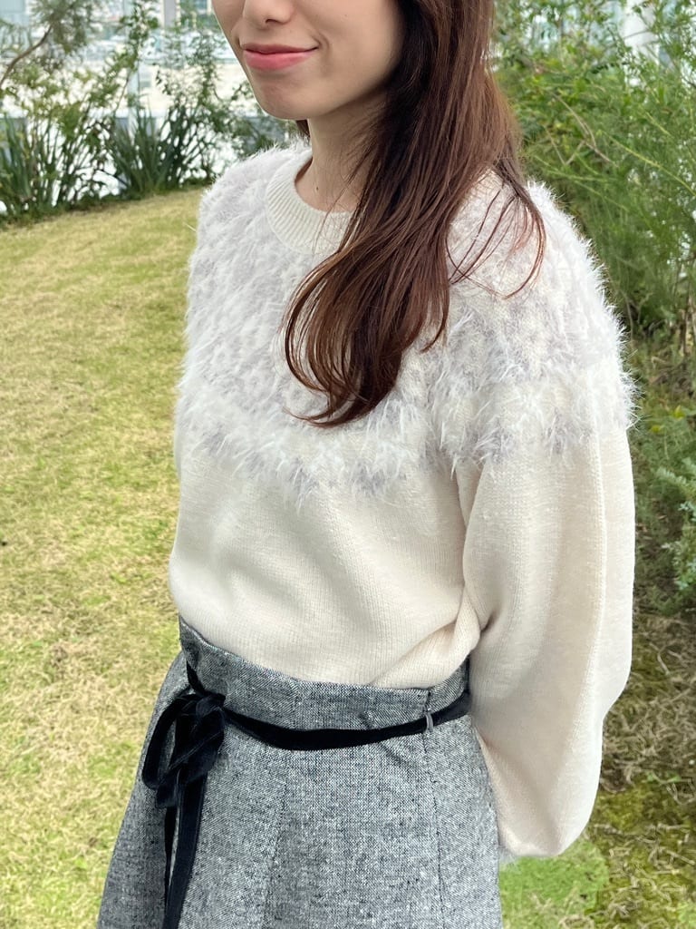 はばさんの「Couture brooch｜【通勤・大人上品】ラメツイード フレアスカート」を使ったコーディネート