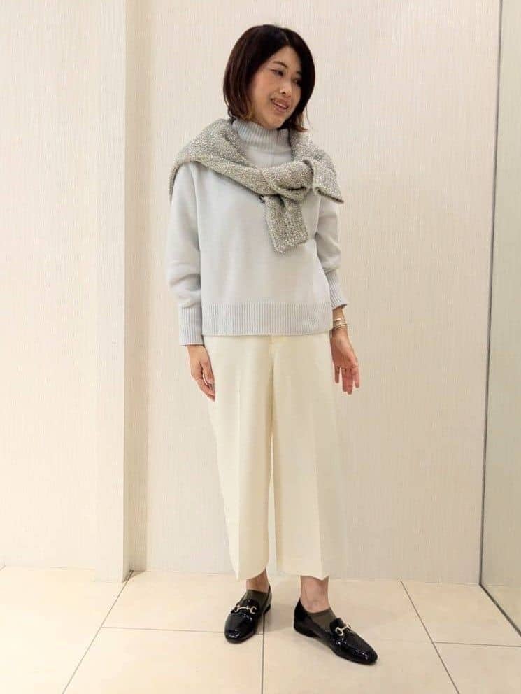 u-macoさんの「UNTITLED｜【8色展開/洗える】ウールカシミヤ ハイネックニット」を使ったコーディネート