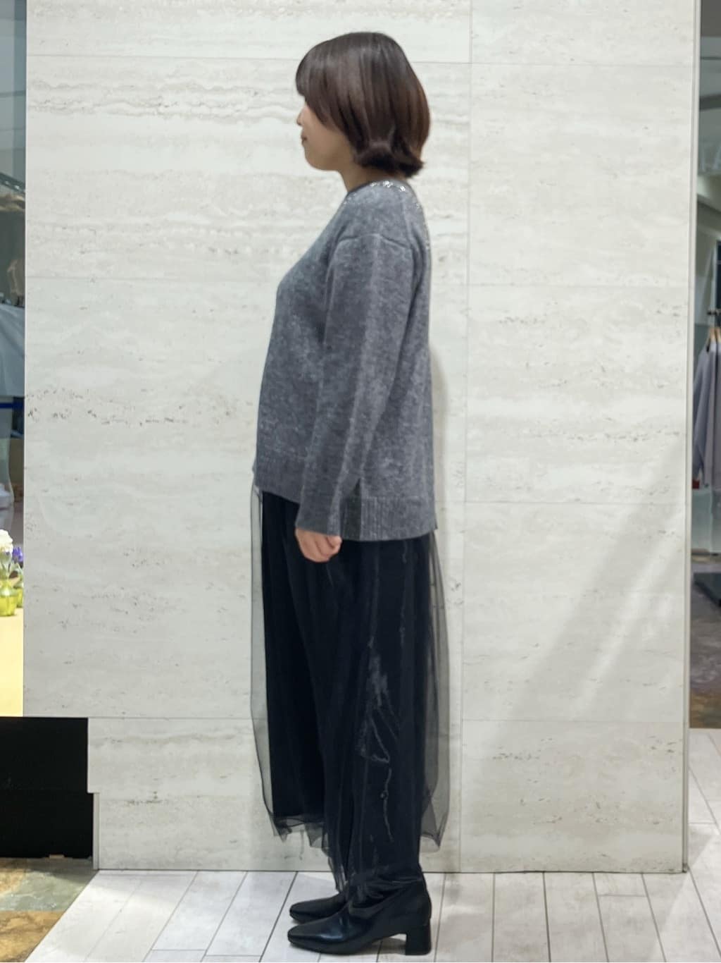 FUKAさんの「OPAQUE.CLIP｜リラクシークルーネックニット【洗濯機OK】」を使ったコーディネート
