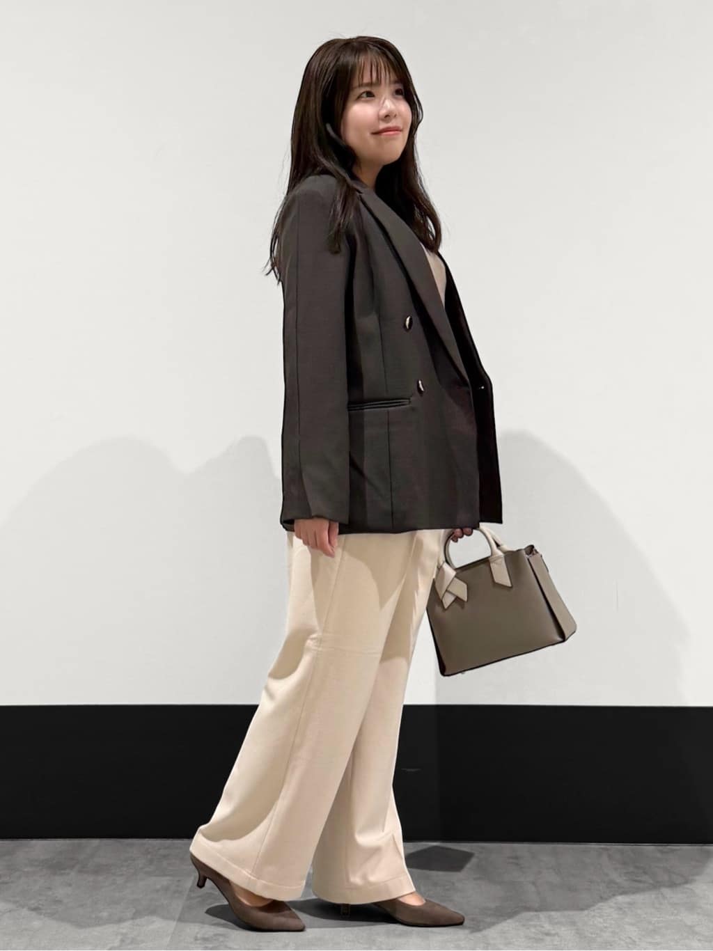 macchaさんの「THE SHOP TK｜【今羽織るなら】ダブルブレストジャケット【セットアップ可/洗える】」を使ったコーディネート