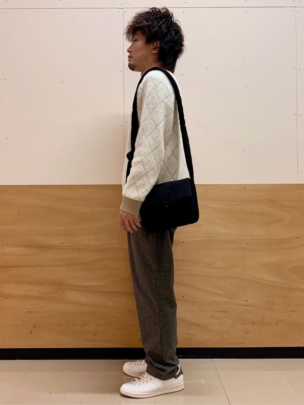 MATUさんの「THE SHOP TK｜【ふんわり心地いい肌触り】　ダイヤ柄シャギーニット」を使ったコーディネート