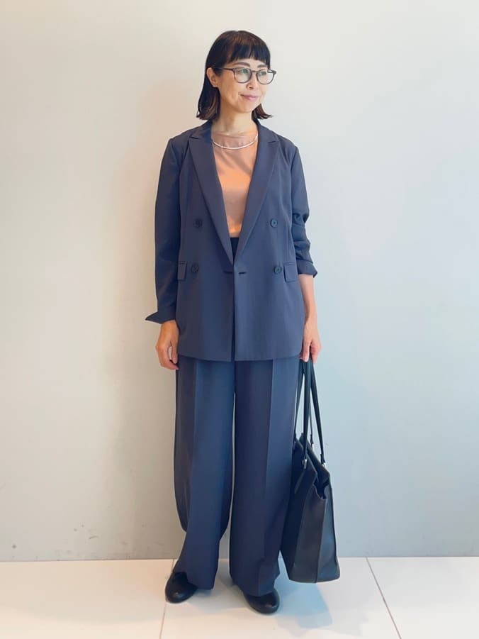 murayamaさんの「INDIVI｜【軽く羽織れる！】ダブルジャケット」を使ったコーディネート