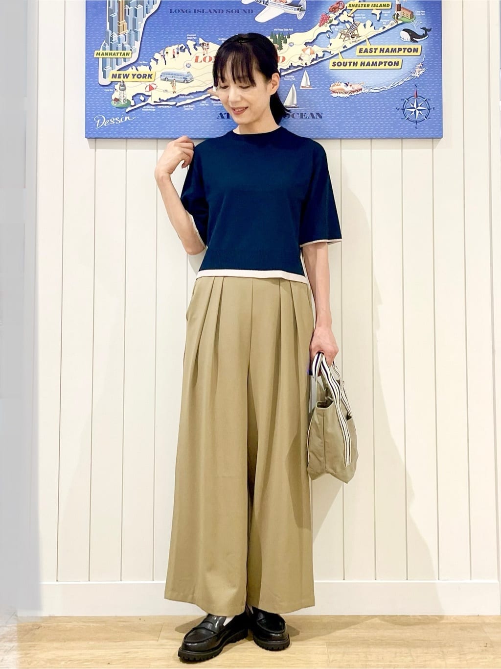uwatokoさんの「Dessin｜【洗える】バイカラーショート丈ニット」を使ったコーディネート