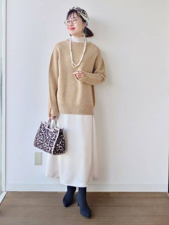 MUTSUKOさんの「UNTITLED｜【ゆったり】三つ杢カラーニット」を使ったコーディネート
