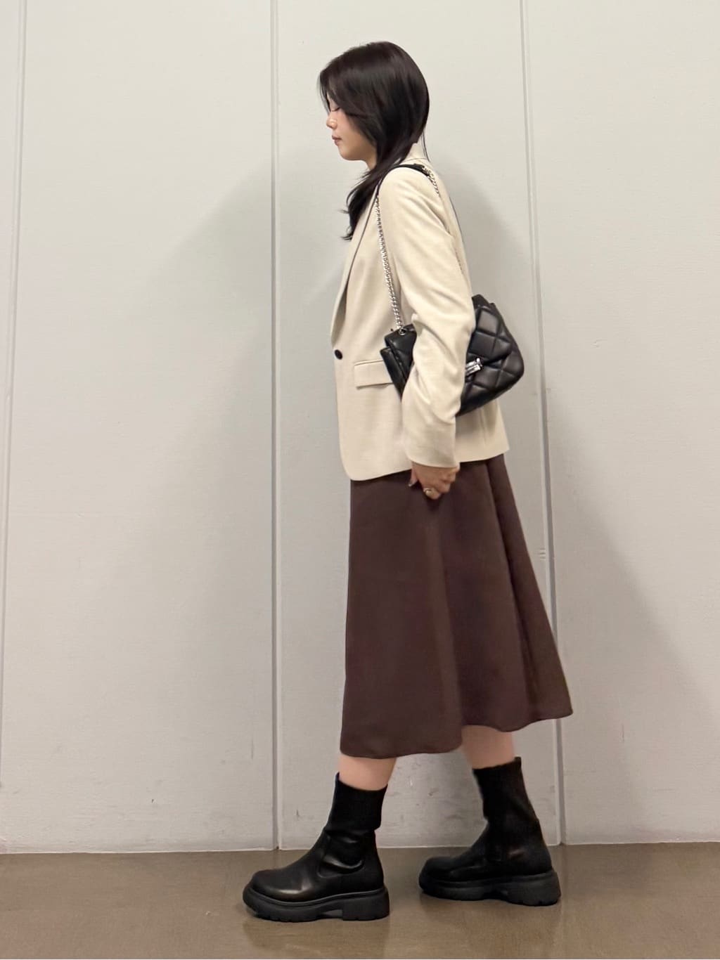 mizukiさんの「INDIVI｜【日本製／通勤スーツ】プレシャスドビー テーラードジャケット」を使ったコーディネート