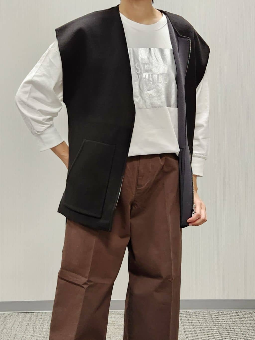 naraさんの「Dessin｜【洗える】箔プリントロングTシャツ」を使ったコーディネート