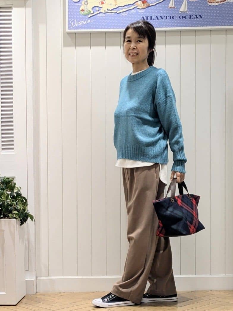 keikoさんの「Dessin｜【洗える】クルーネックワイドニット」を使ったコーディネート