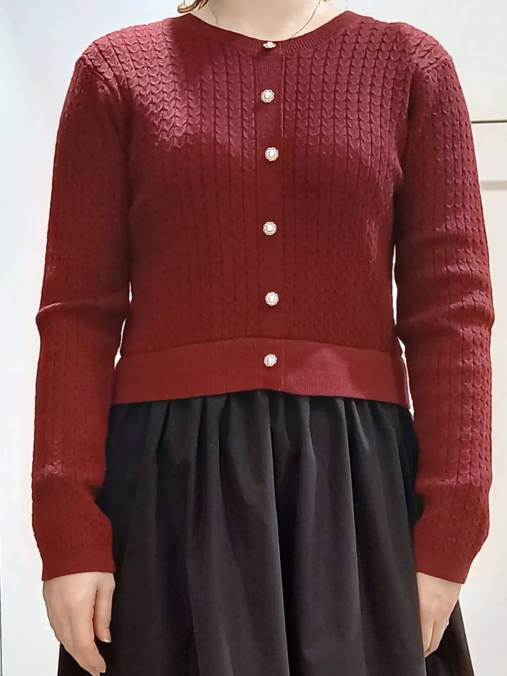 miiさんの「grove｜ケーブルニットドッキングワンピース」を使ったコーディネート