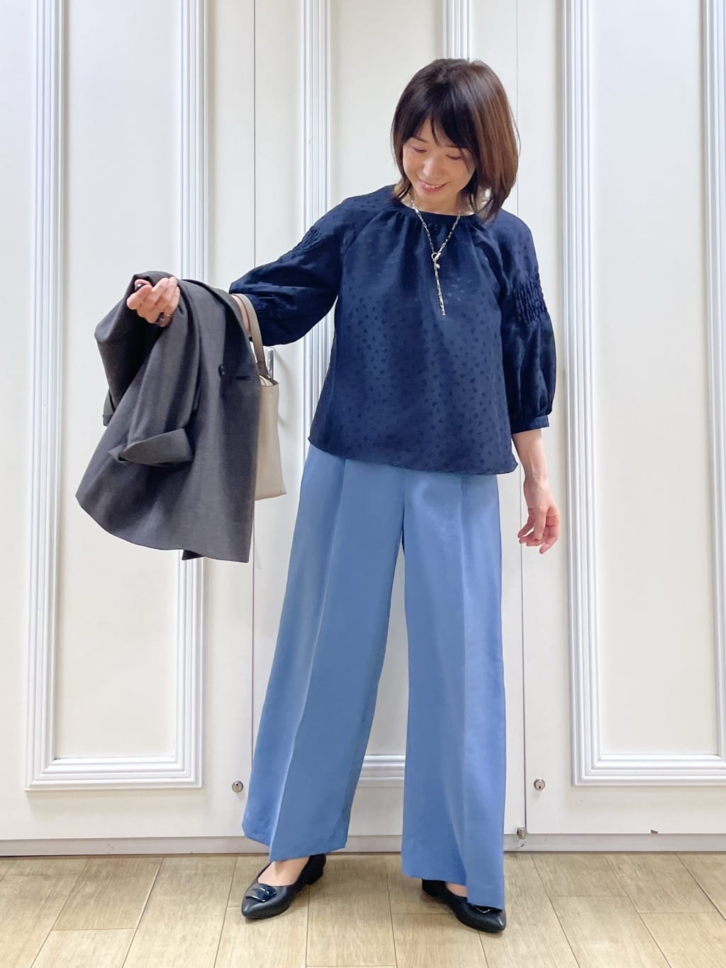 めいさんの「Reflect｜【透けない】フルレングスワイドストレートパンツ」を使ったコーディネート