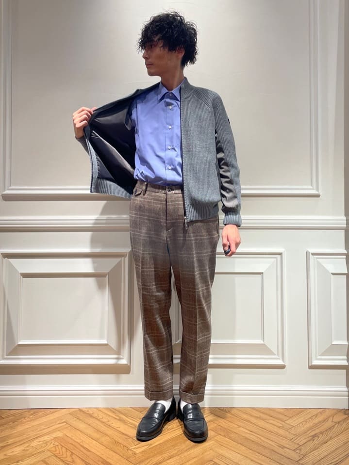 橋本さんの「DRESSTERIOR｜ミリタリーニットジャケット」を使ったコーディネート
