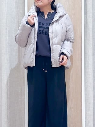 naoさんの「grove｜【名品アウター／800FP・多機能】つつまれダウンショート」を使ったコーディネート