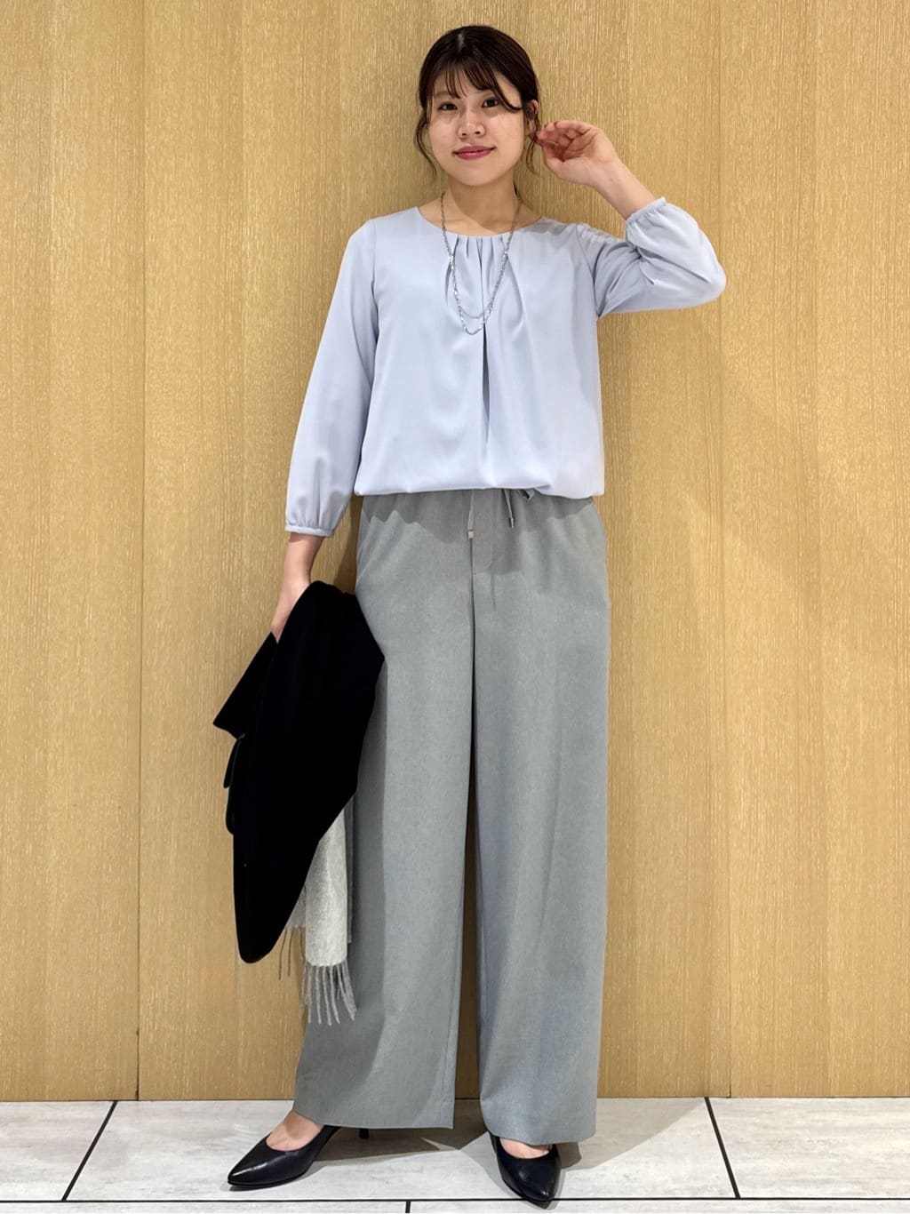 nanaさんの「UNTITLED｜【洗える/ワイド/ウエストゴム】ストレッチドロストパンツ」を使ったコーディネート