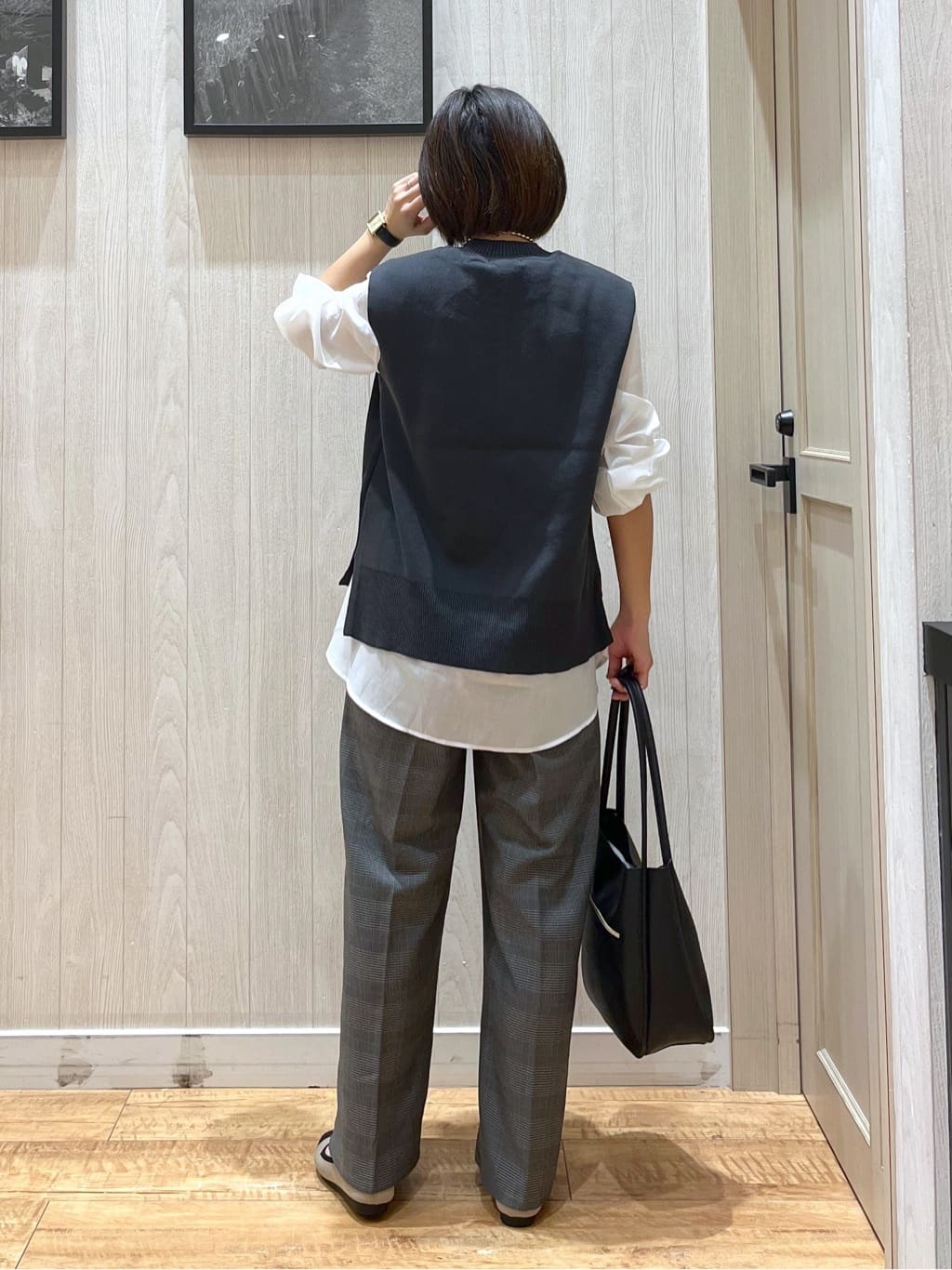 shirayuuuさんの「SHOO･LA･RUE｜【S-LL/セットアップ可/洗濯後しわになりにくい】きちんと見え タックワイドパンツ」を使ったコーディネート