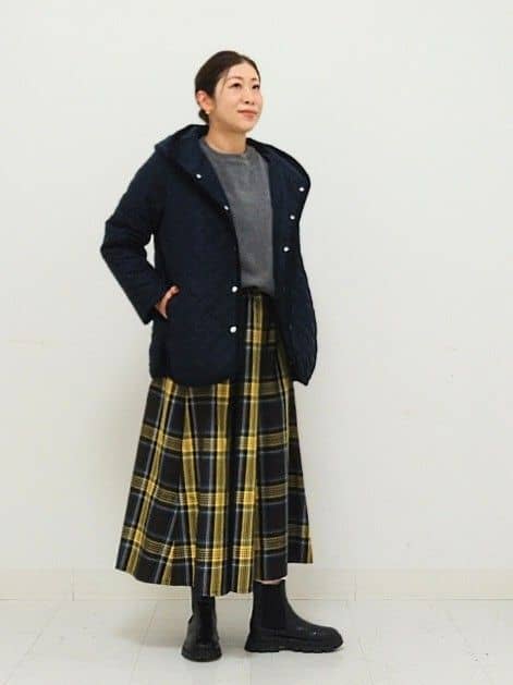 KJさんの「Dessin｜キルトフードジャケット」を使ったコーディネート