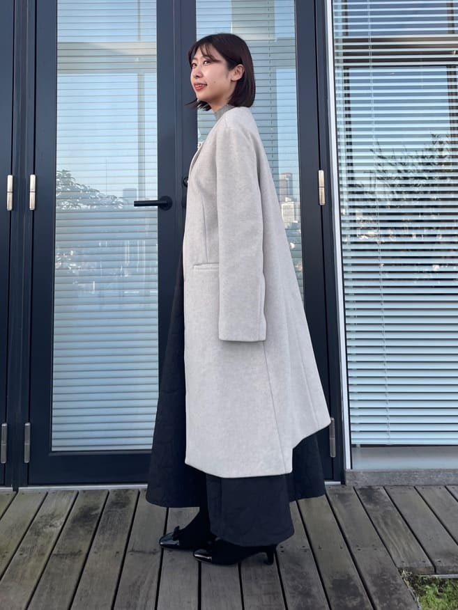 abeさんの「Couture brooch｜【多機能・フェミニン】パール調リブニット」を使ったコーディネート