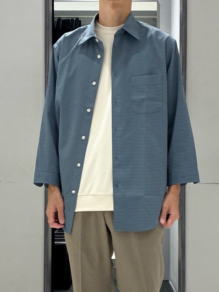 わいずみさんの「TAKEO KIKUCHI｜【COOL CITY WEAR】DotAir（R）サッカー シャツ」を使ったコーディネート