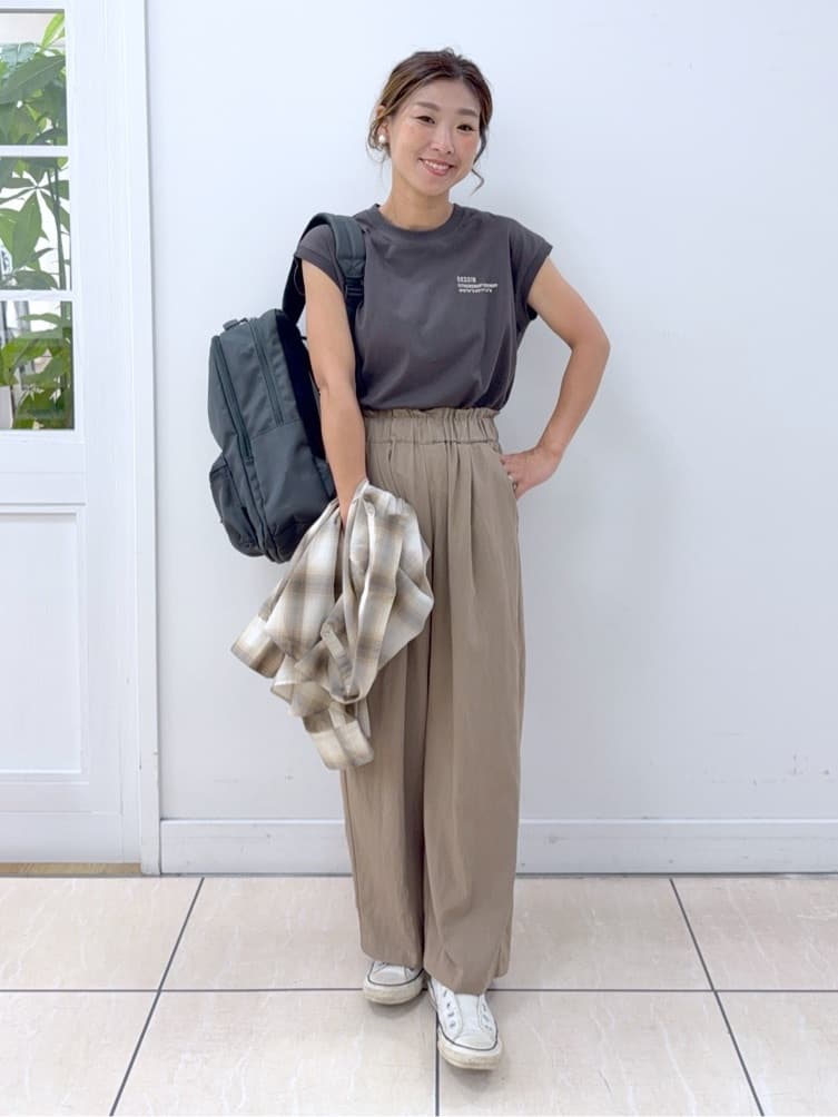 Osawaさんの「Dessin｜【洗える】シアーオンブレーチェックシャツ」を使ったコーディネート