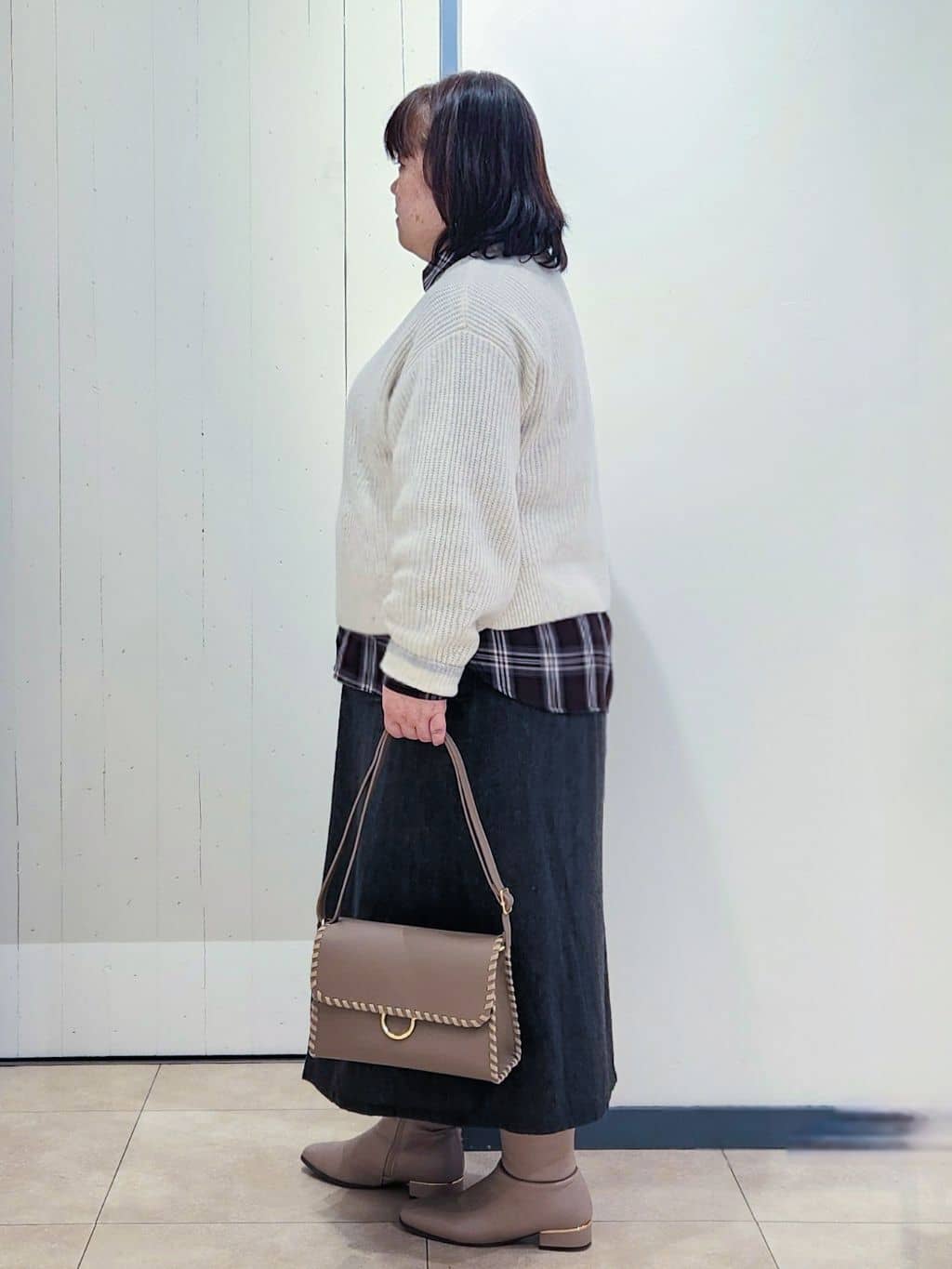 minoriさんの「grove｜すっきり見え、ステッチレス中綿コート」を使ったコーディネート