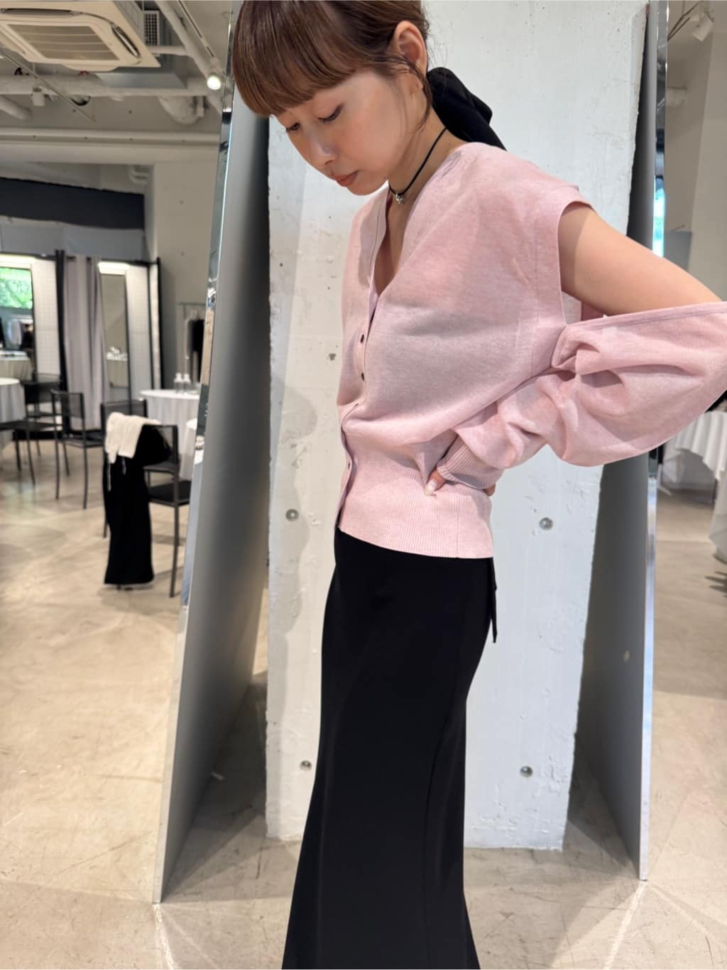 designer yukaさんの「CODE A｜multiway knit cardigan」を使ったコーディネート