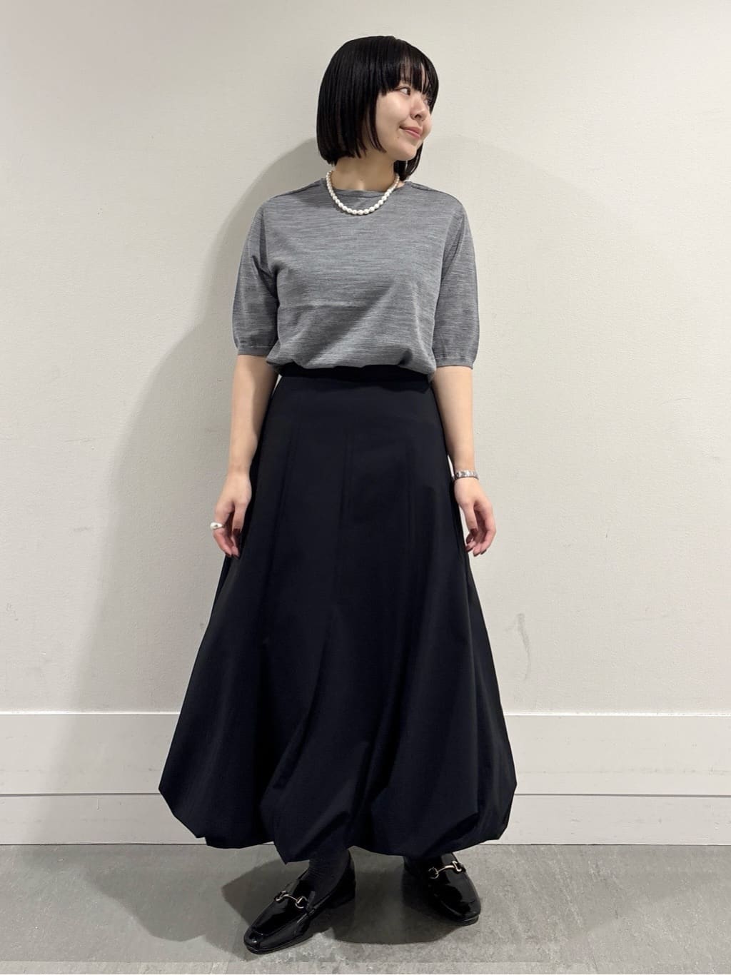 モエカさんの「UNTITLED｜【アンサンブル可/六分袖/洗える】ウールシルクニット」を使ったコーディネート