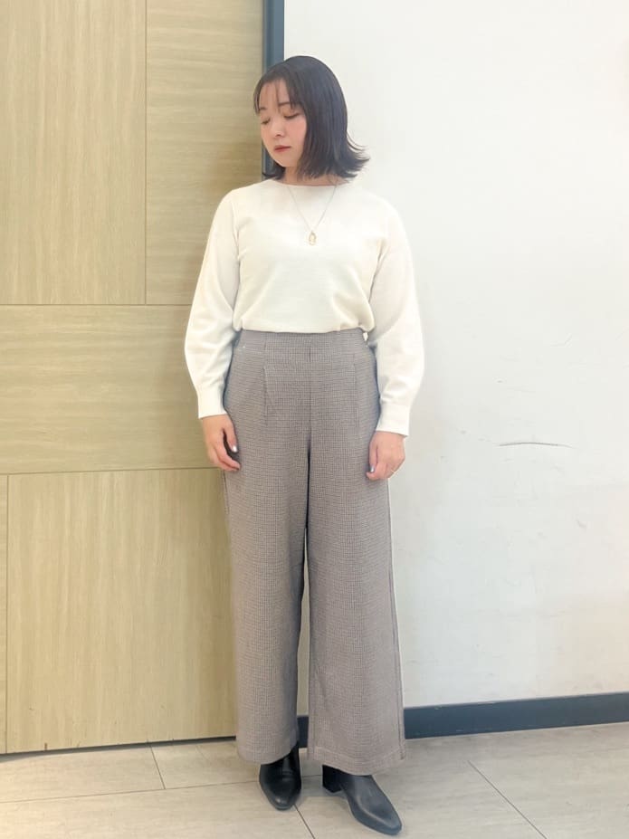 YOさんの「grove｜【選べる着丈/多機能】裏起毛ハイパーストレッチワイドパンツ」を使ったコーディネート