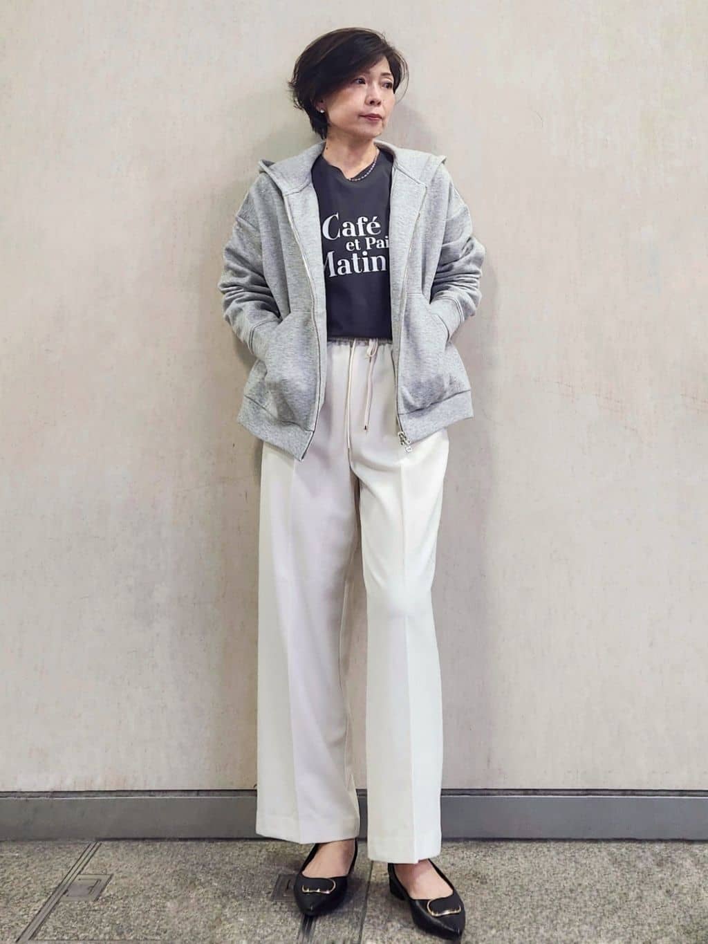 milkyさんの「OPAQUE.CLIP｜ロングロゴTシャツ【洗濯機OK】」を使ったコーディネート