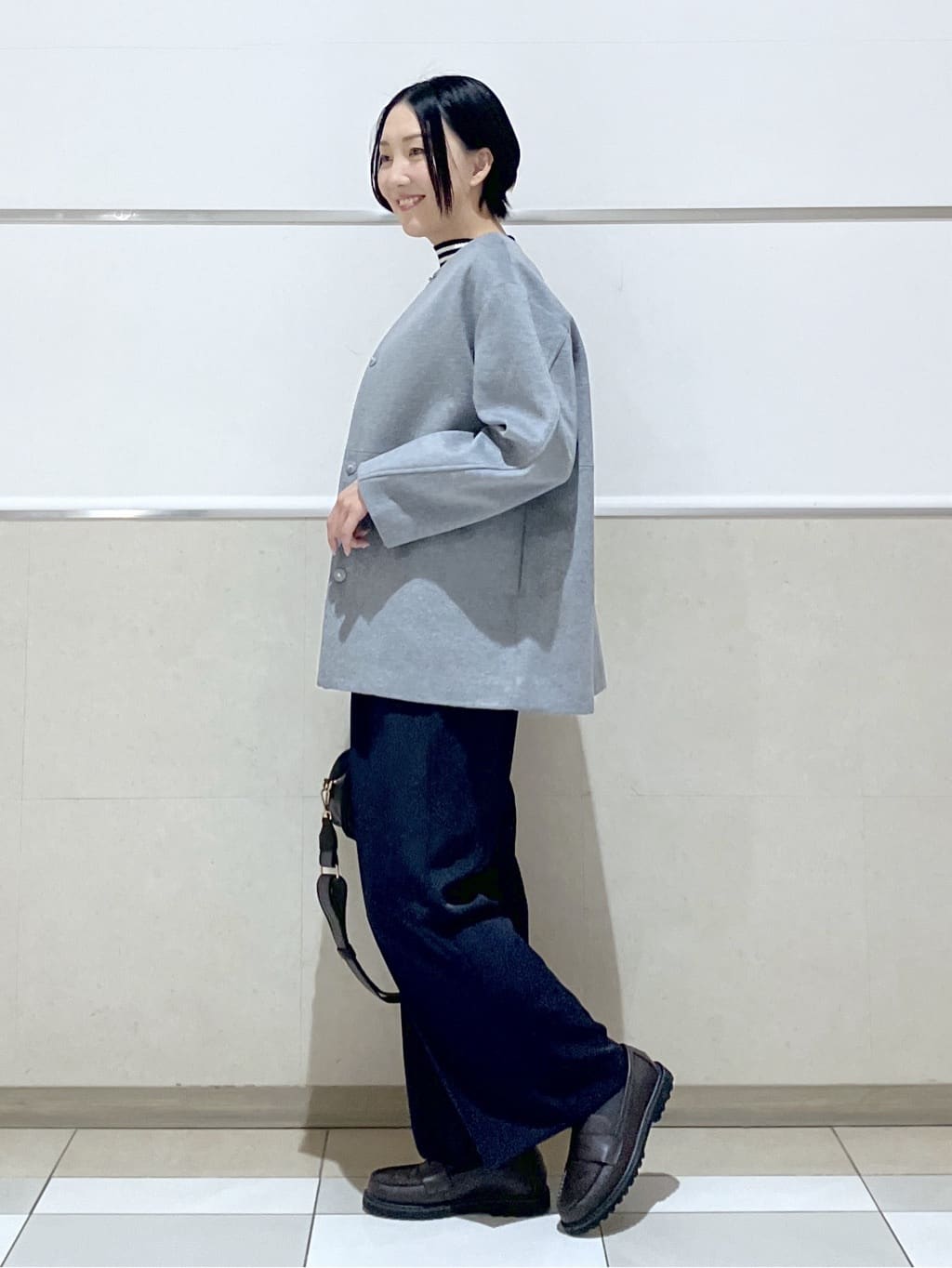 eriko さんの「Dessin｜ウール混クルーネックコート」を使ったコーディネート