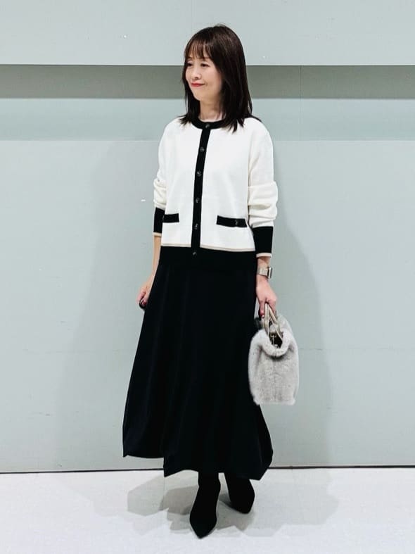 makiさんの「UNTITLED｜【アンサンブル可/ジャケット風】ウールミラノリブカーディガン」を使ったコーディネート
